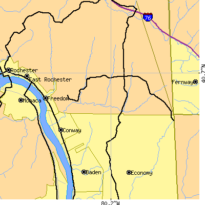 Zip code 15042 close-up map