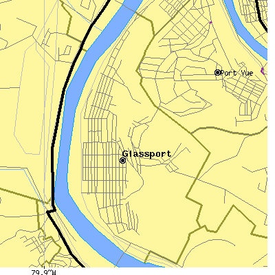 Zip code 15045 close-up map