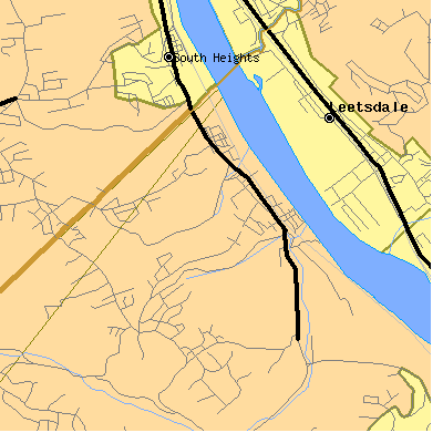 Zip code 15046 close-up map