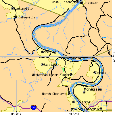 Zip code 15063 close-up map