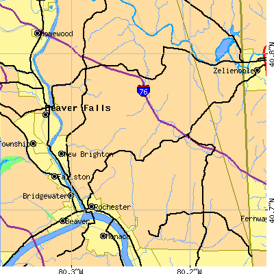 Zip code 15066 close-up map