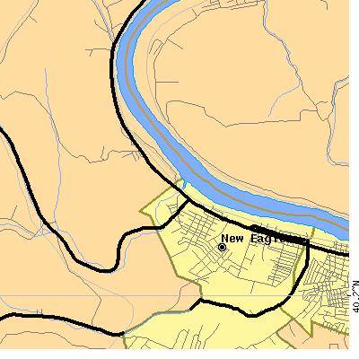 Zip code 15067 close-up map