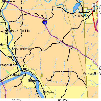 Zip code 15074 close-up map