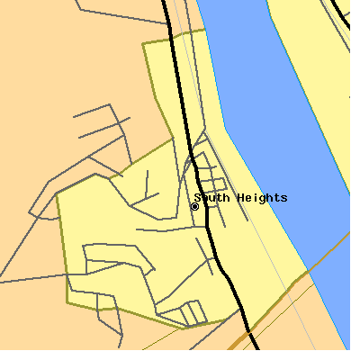 Zip code 15081 close-up map