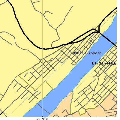 Zip code 15088 close-up map
