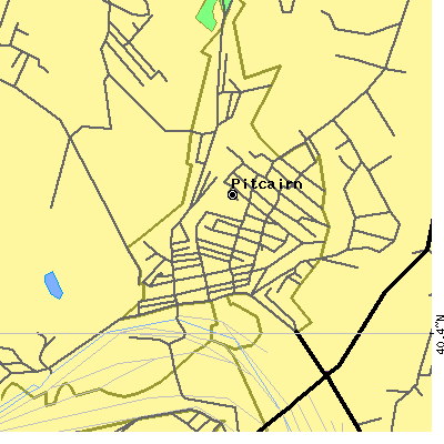Zip code 15140 close-up map
