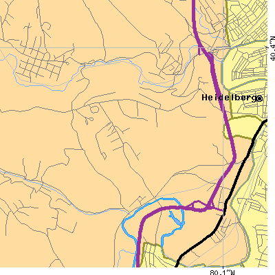Zip code 15142 close-up map