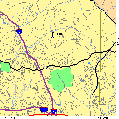 Zip code 15239 close-up map