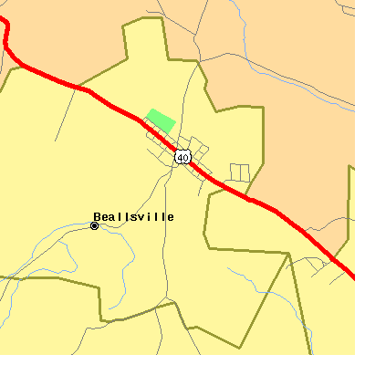 Zip code 15313 close-up map