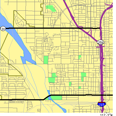 Zip code 92411 close-up map