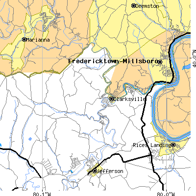Zip code 15322 close-up map