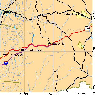 Zip code 15323 close-up map