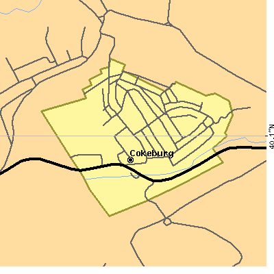 Zip code 15324 close-up map