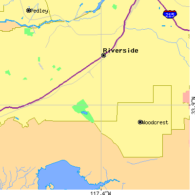 Zip code 92504 close-up map
