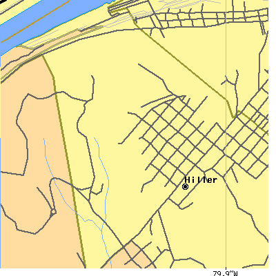 Zip code 15444 close-up map