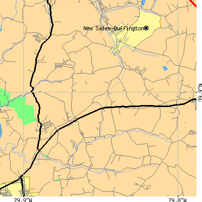 Zip code 15458 close-up map