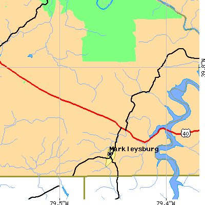 Zip code 15459 close-up map