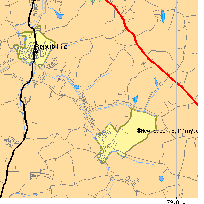 Zip code 15468 close-up map