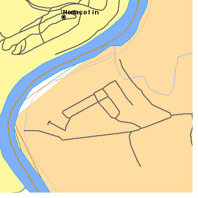 Zip code 15476 close-up map