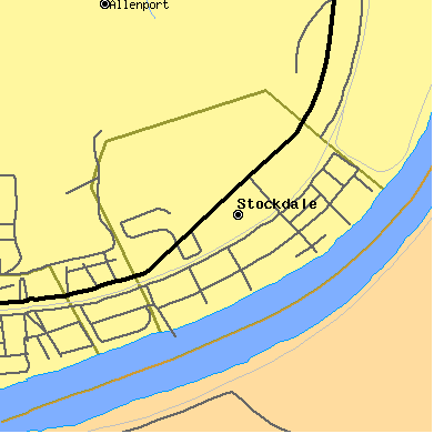 Zip code 15483 close-up map