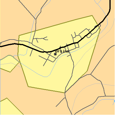 Zip code 15485 close-up map