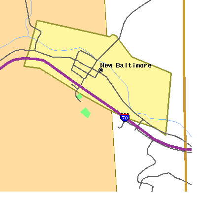 Zip code 15553 close-up map