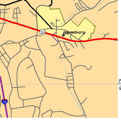 Zip code 15611 close-up map
