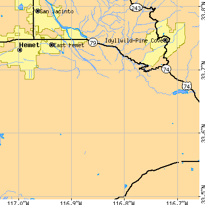 Zip code 92544 close-up map