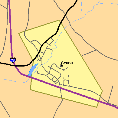 Zip code 15617 close-up map