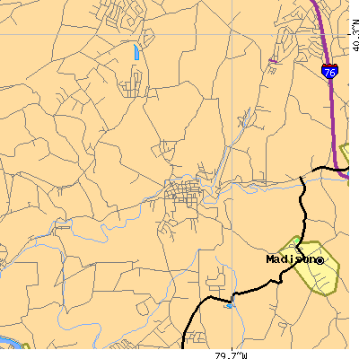 Zip code 15637 close-up map