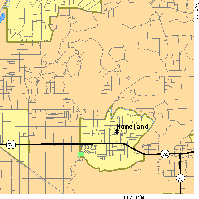Zip code 92548 close-up map