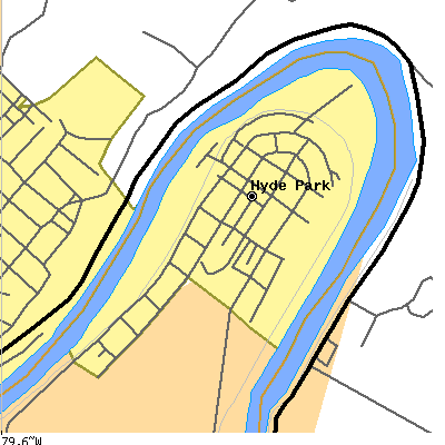 Zip code 15641 close-up map