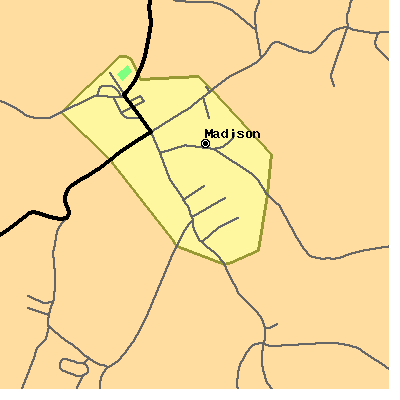 Zip code 15663 close-up map