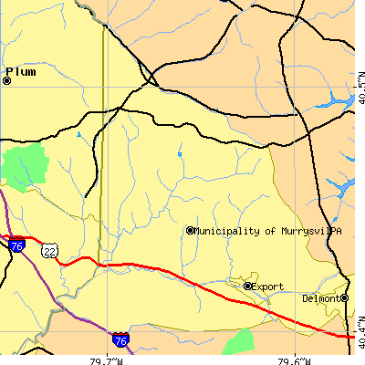Zip code 15668 close-up map