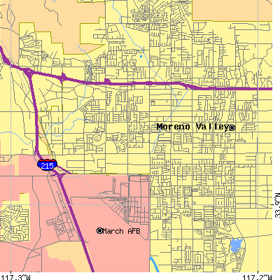 Zip code 92553 close-up map