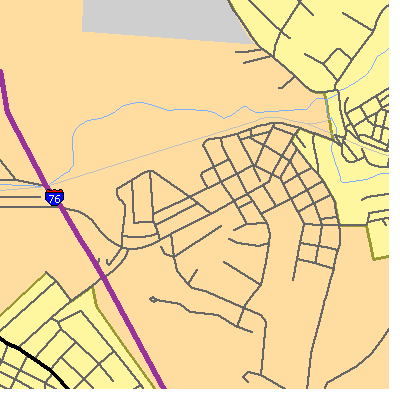 Zip code 15692 close-up map