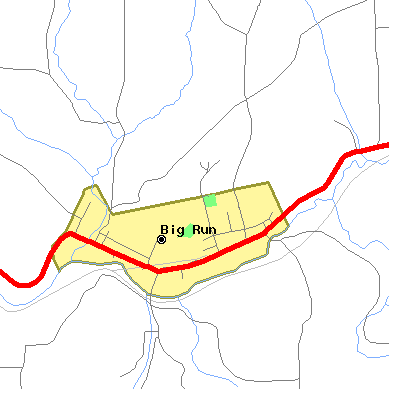 Zip code 15715 close-up map