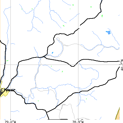 Zip code 15729 close-up map