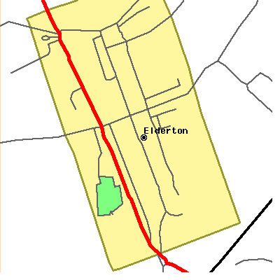 Zip code 15736 close-up map