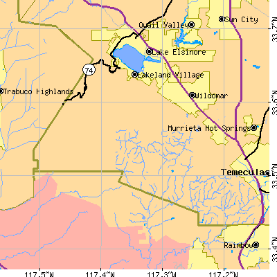 Zip code 92562 close-up map