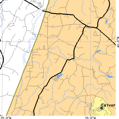 Zip code 15762 close-up map