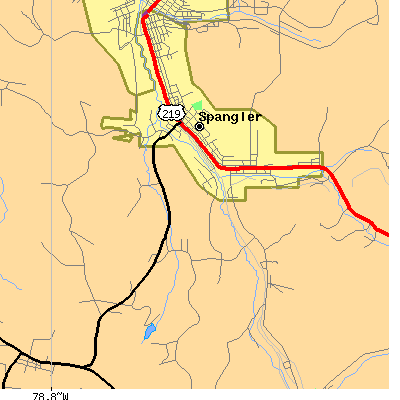 Zip code 15775 close-up map