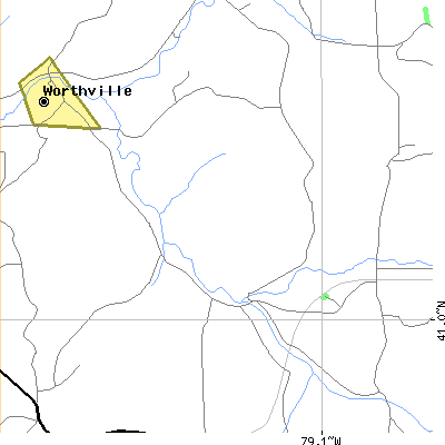 Zip code 15776 close-up map