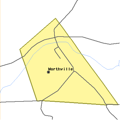 Zip code 15784 close-up map