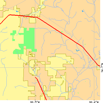 Zip code 35741 close-up map