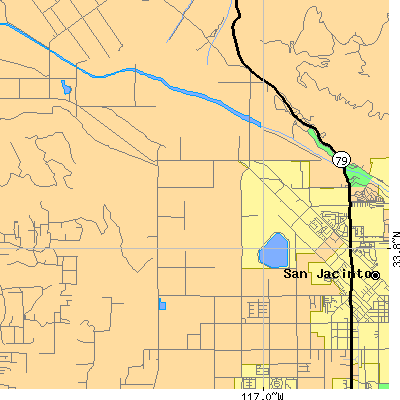 Zip code 92582 close-up map