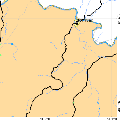 Zip code 15923 close-up map