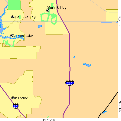 Zip code 92584 close-up map