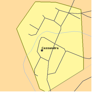 Zip code 15925 close-up map