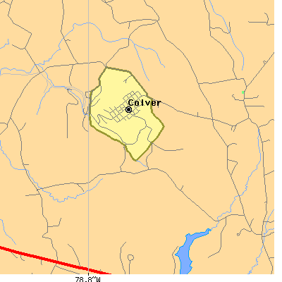 Zip code 15927 close-up map